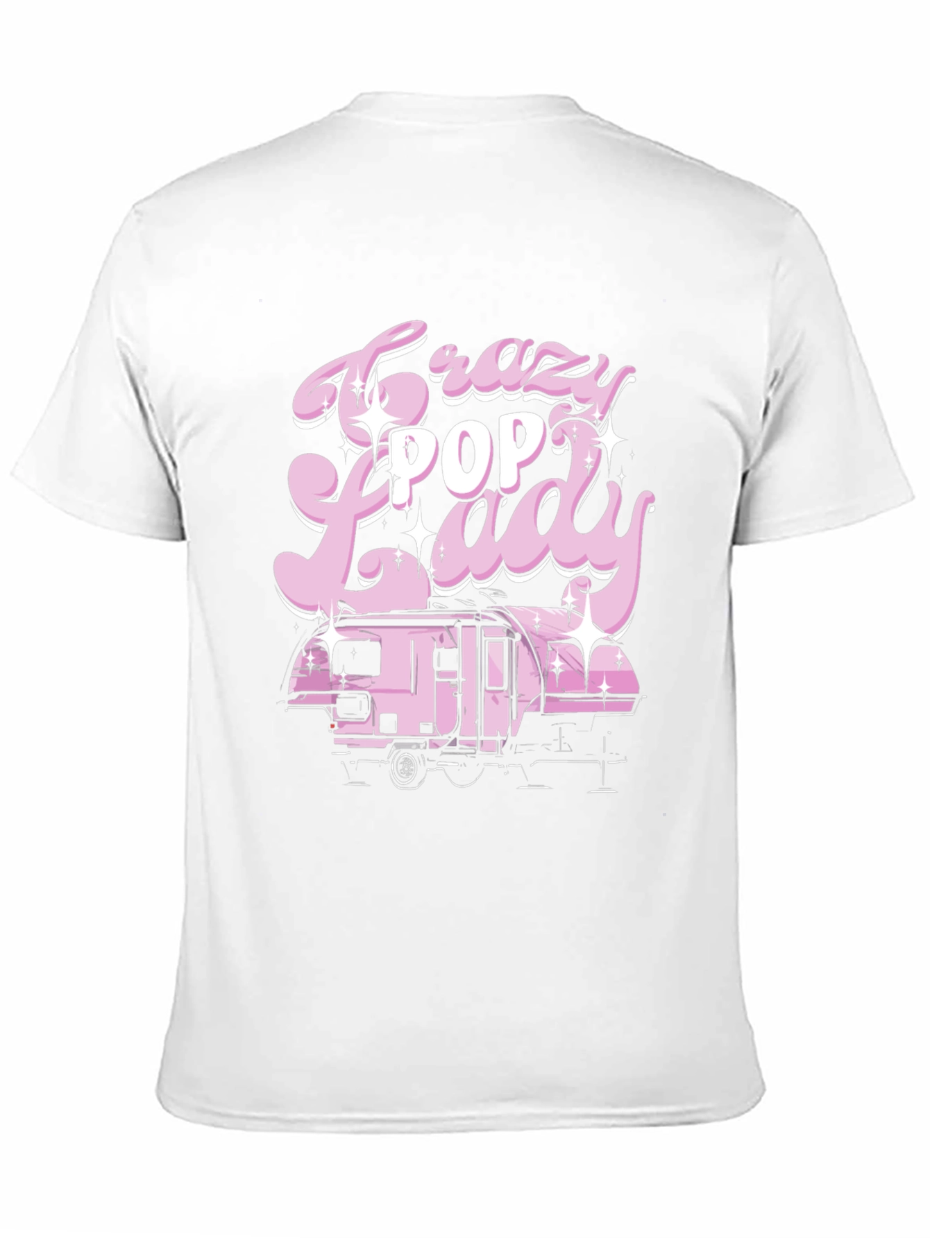 Crazy Pop Lady T-Shirt - Retro Camping Design