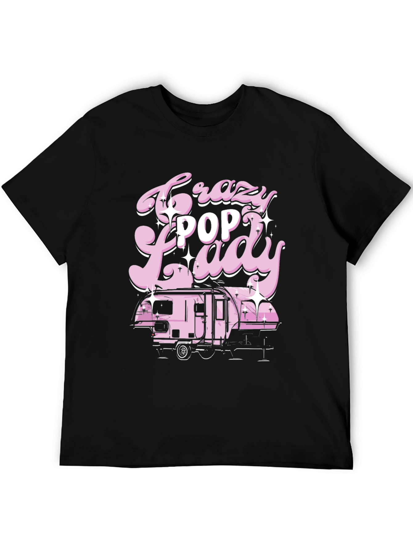 Crazy Pop Lady T-Shirt - Retro Camping Design