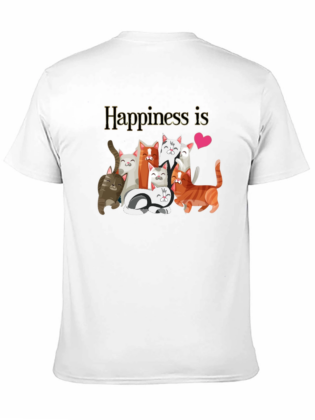 Happiness is Cats Graphic T-Shirt Cat Lover Tee