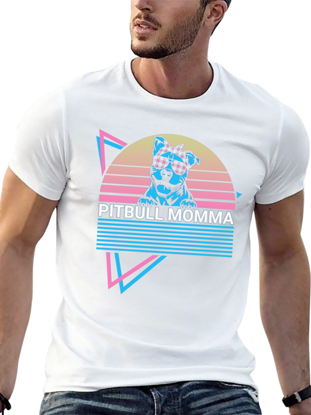 Pitbull Momma Retro T-Shirt