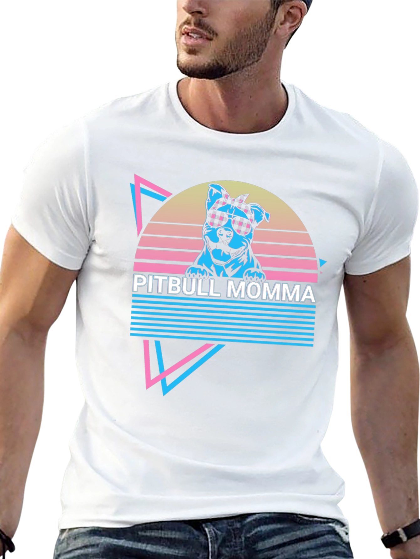 Pitbull Momma Retro T-Shirt