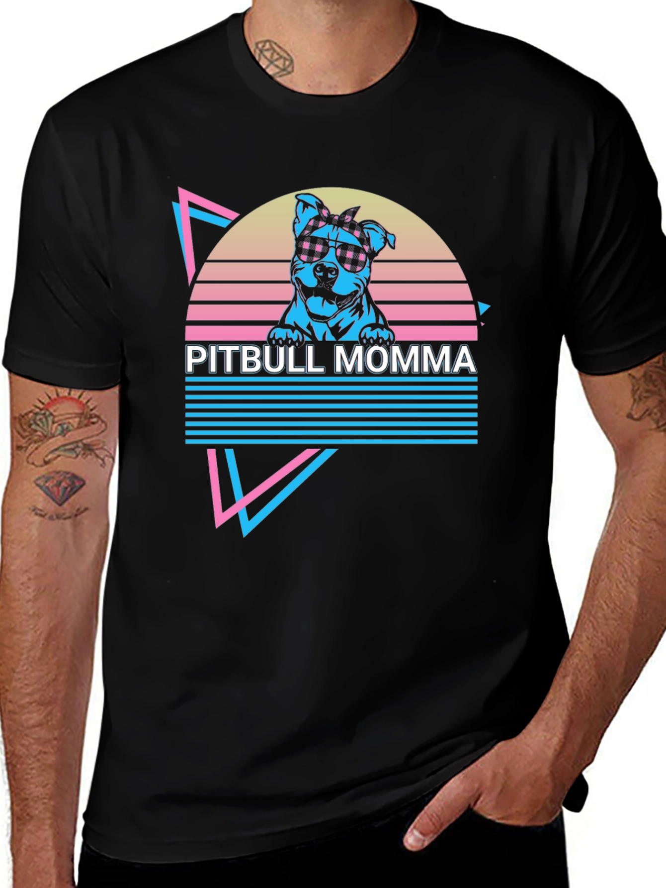 Pitbull Momma Retro T-Shirt