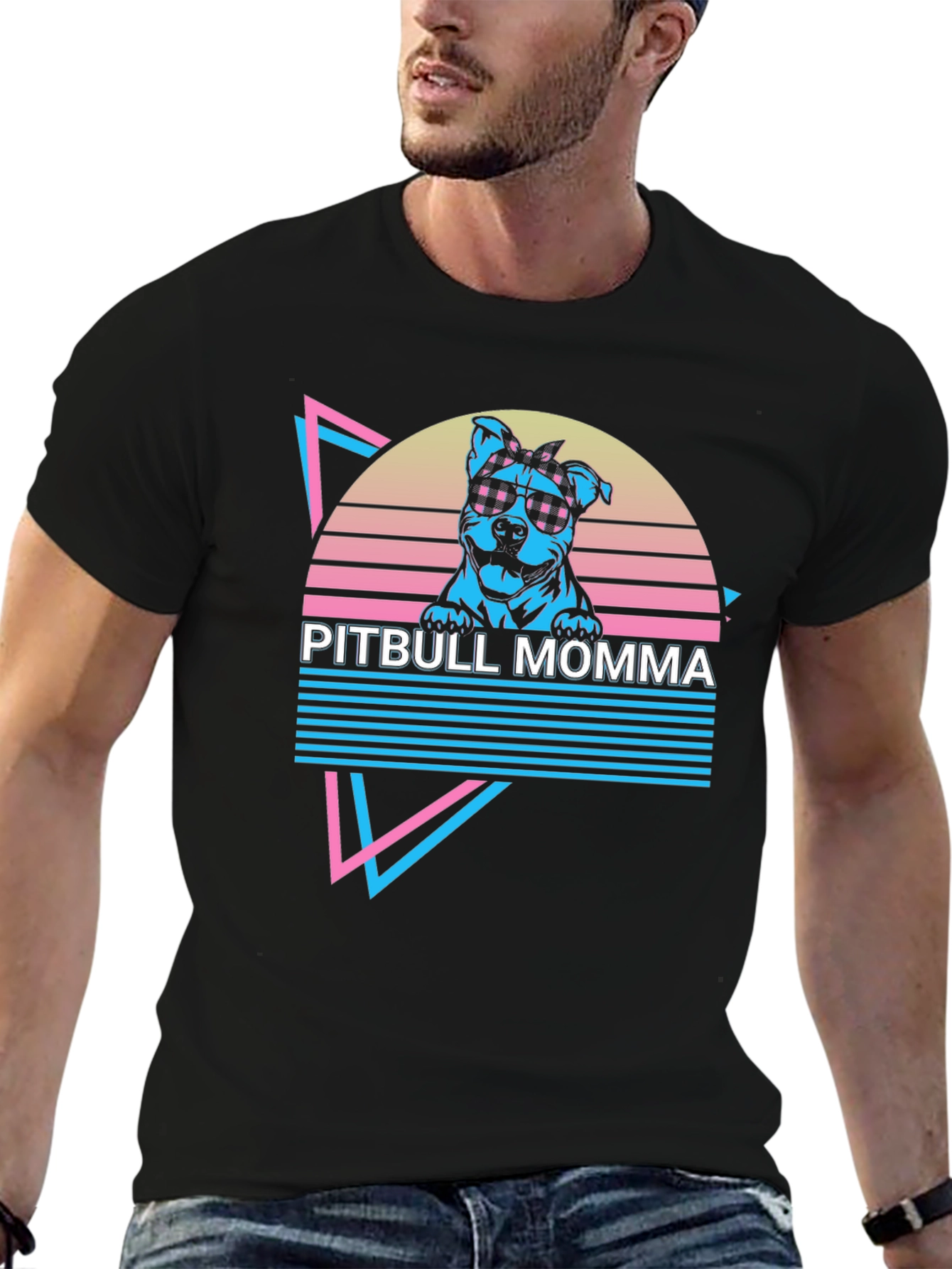 Pitbull Momma Retro T-Shirt