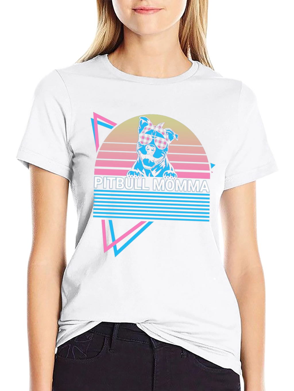 Pitbull Momma Retro T-Shirt