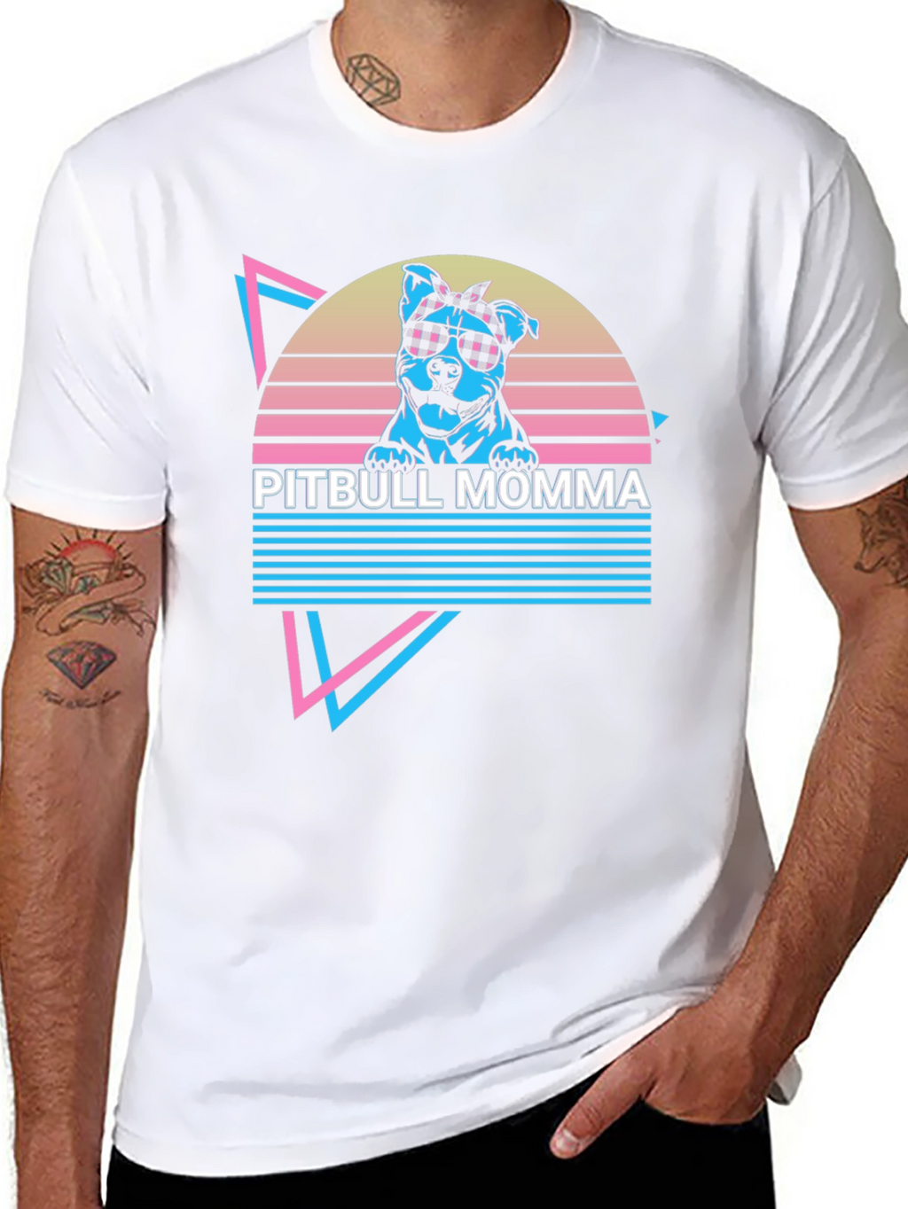 Pitbull Momma Retro T-Shirt