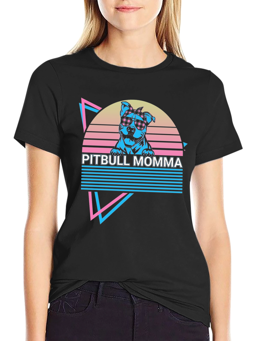 Pitbull Momma Retro T-Shirt