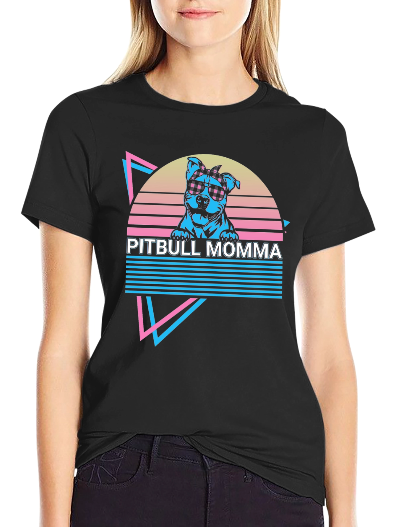Pitbull Momma Retro T-Shirt