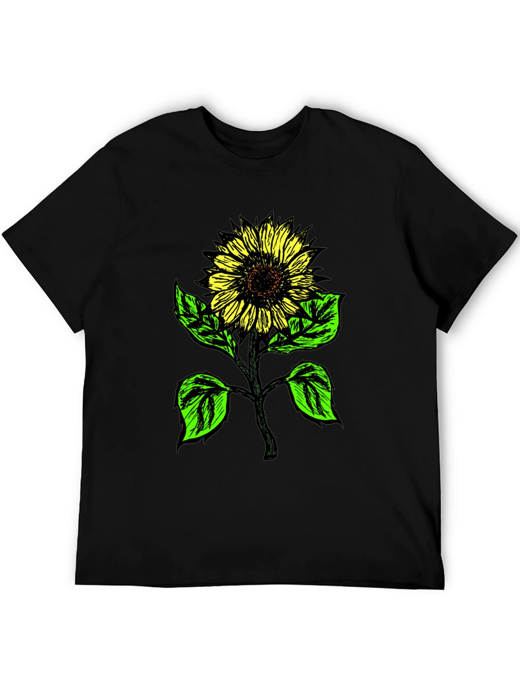 Sunflower Graphic Print Tee - Black
