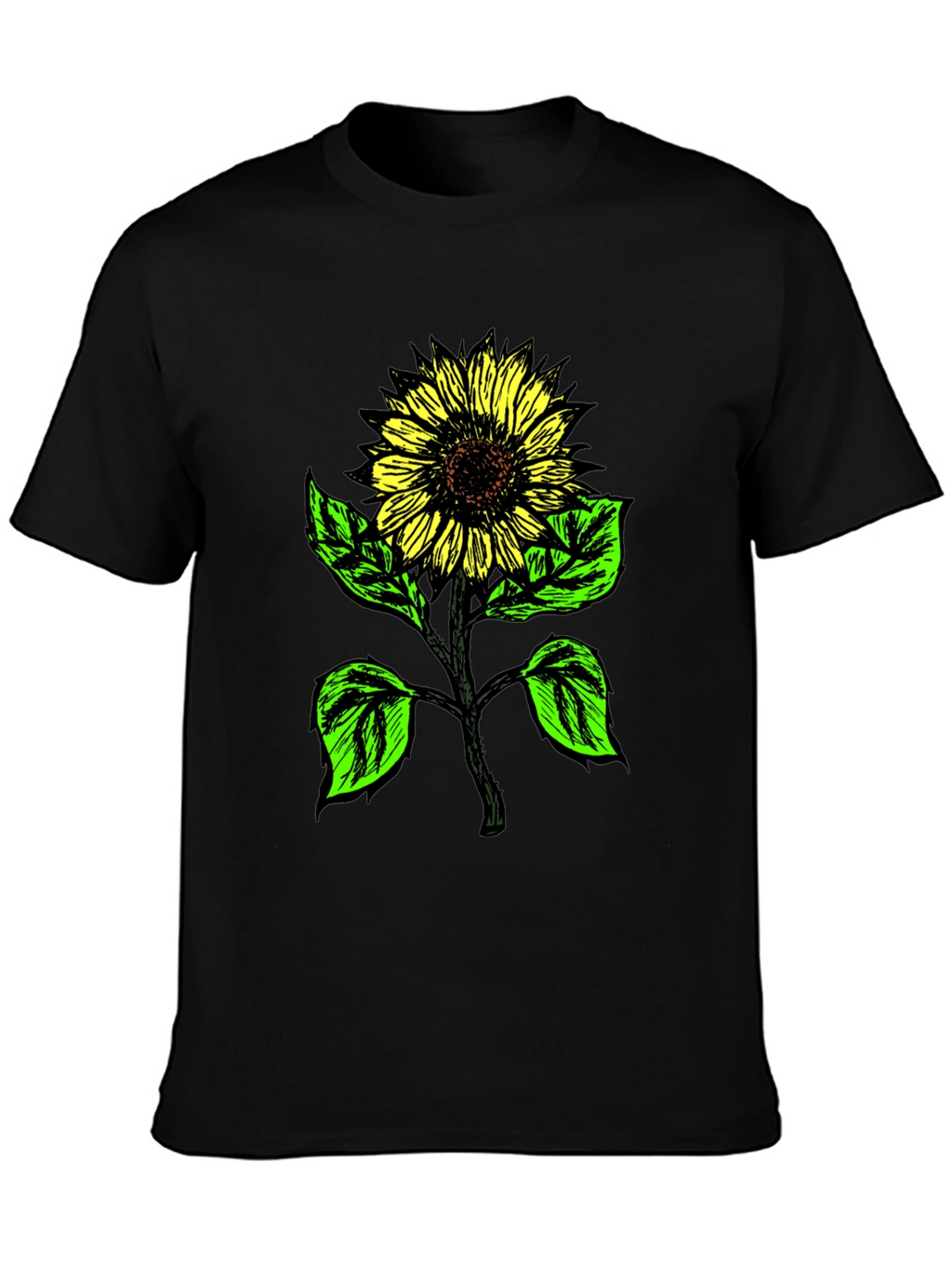 Sunflower Graphic Print Tee - Black