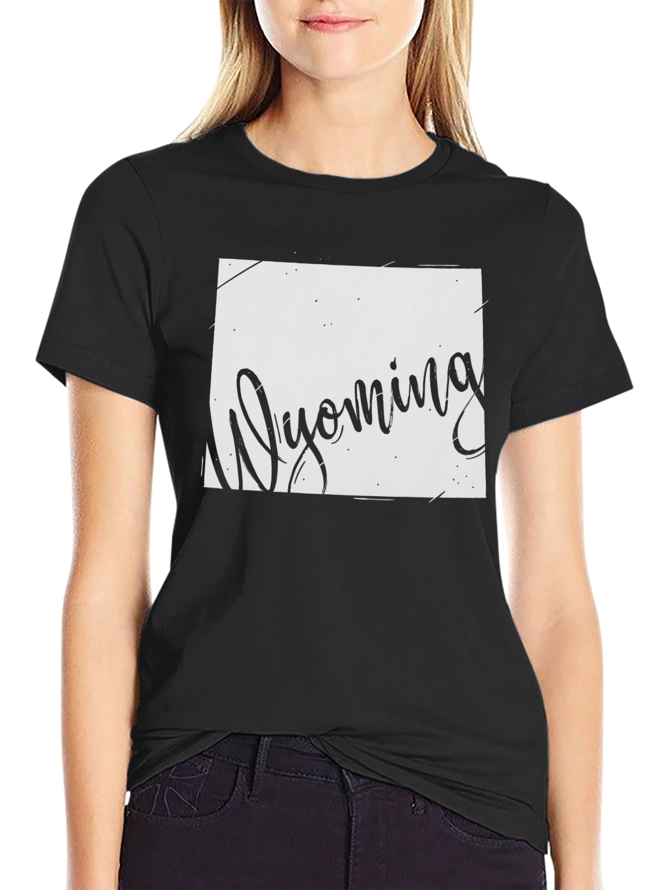 Wyoming State T-Shirt - Black Graphic Tee