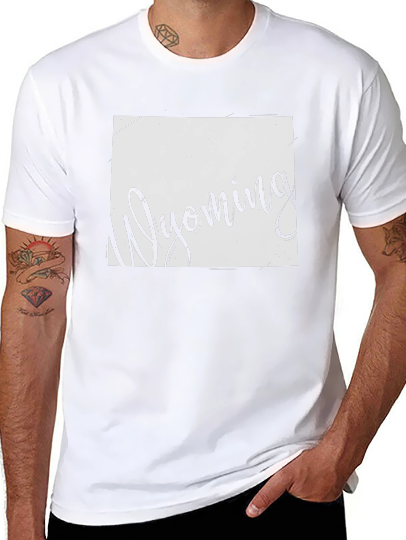 Wyoming State T-Shirt - Black Graphic Tee