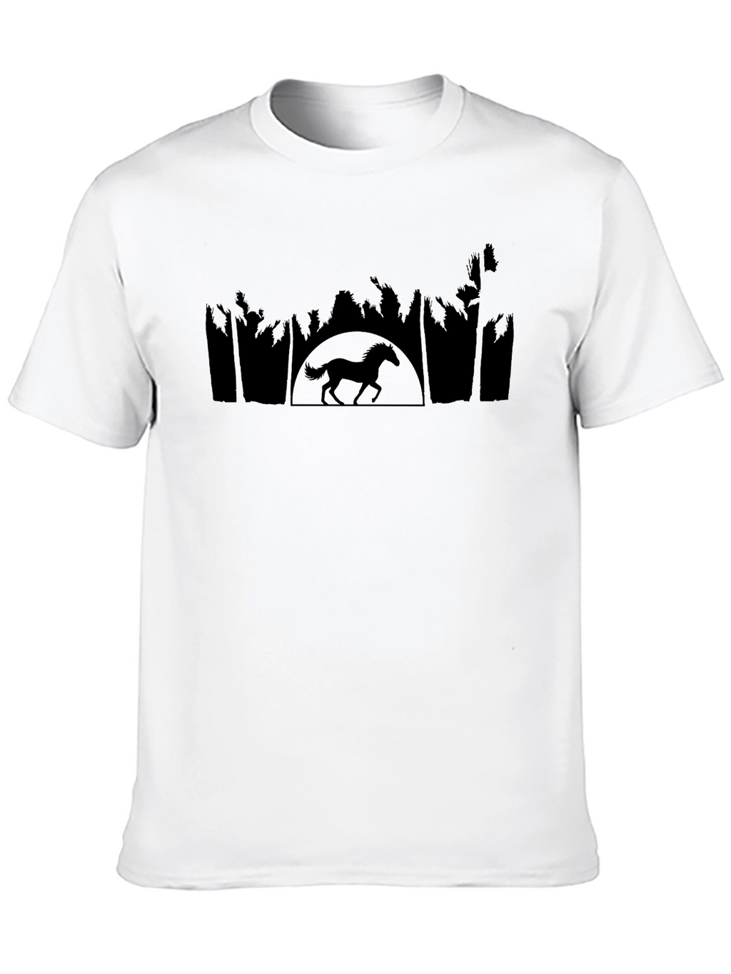 Horse Silhouette Tee - Black Graphic T-Shirt