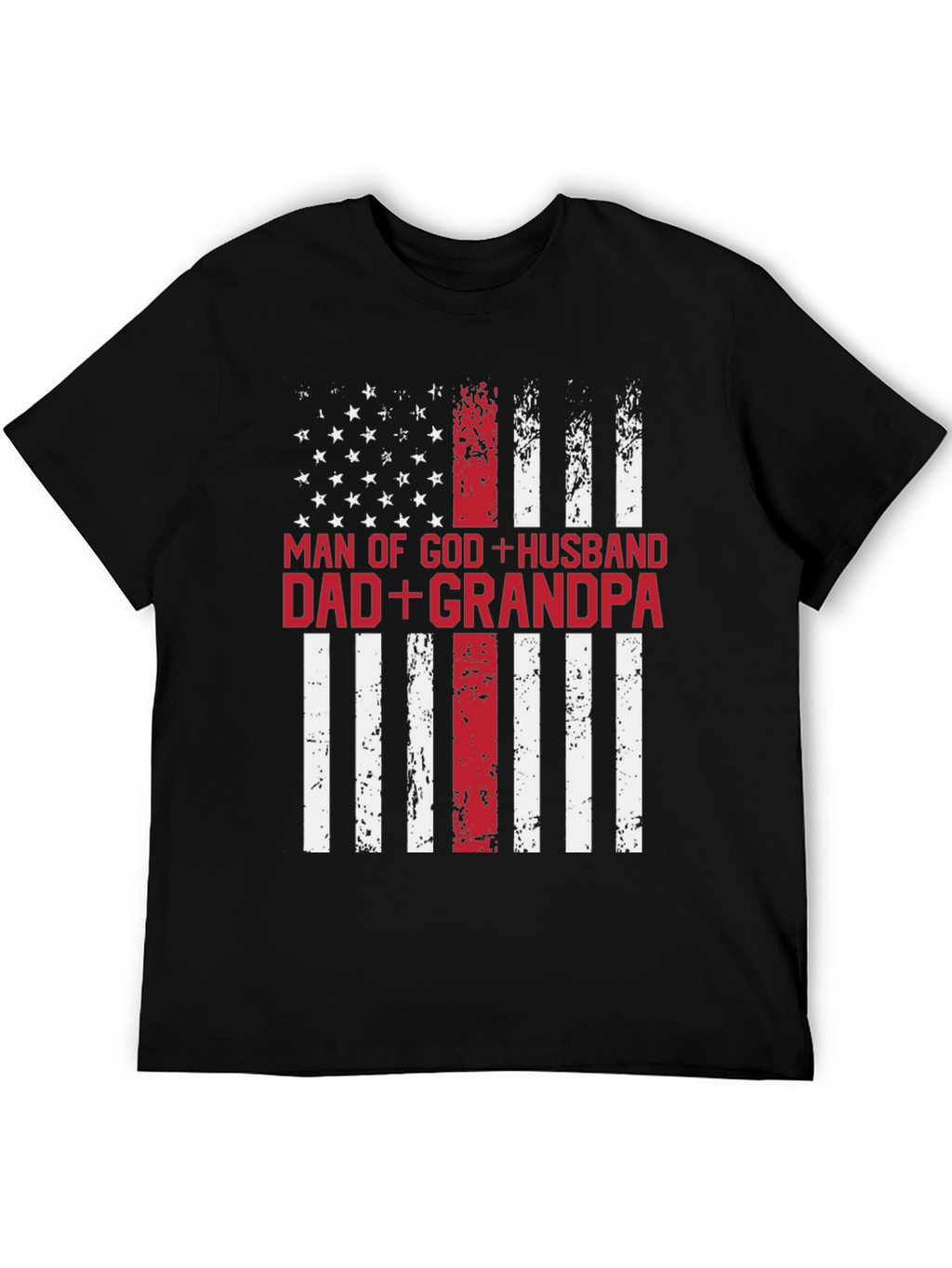 Man of God Husband Dad Grandpa Patriotic T-Shirt