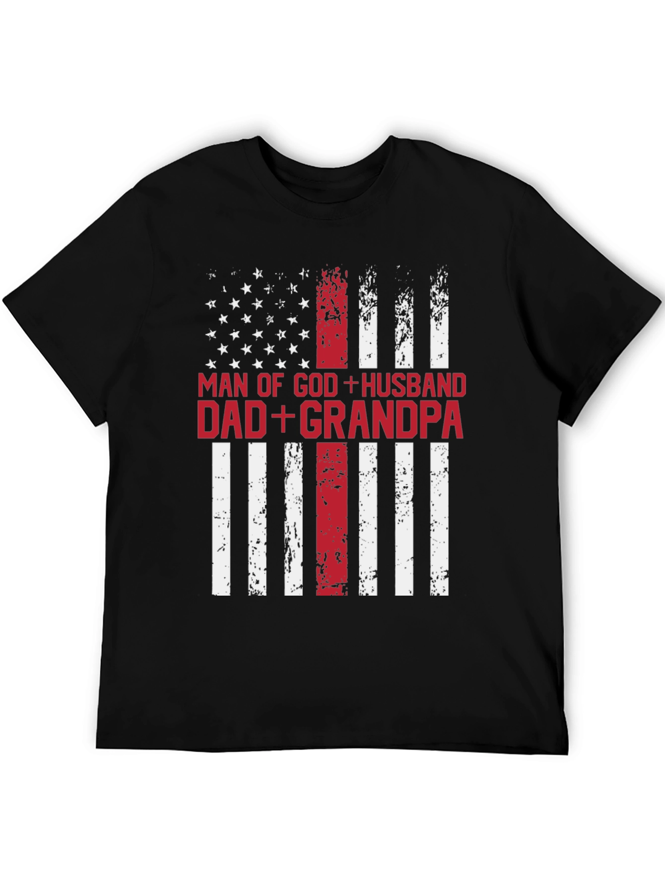 Man of God Husband Dad Grandpa Patriotic T-Shirt