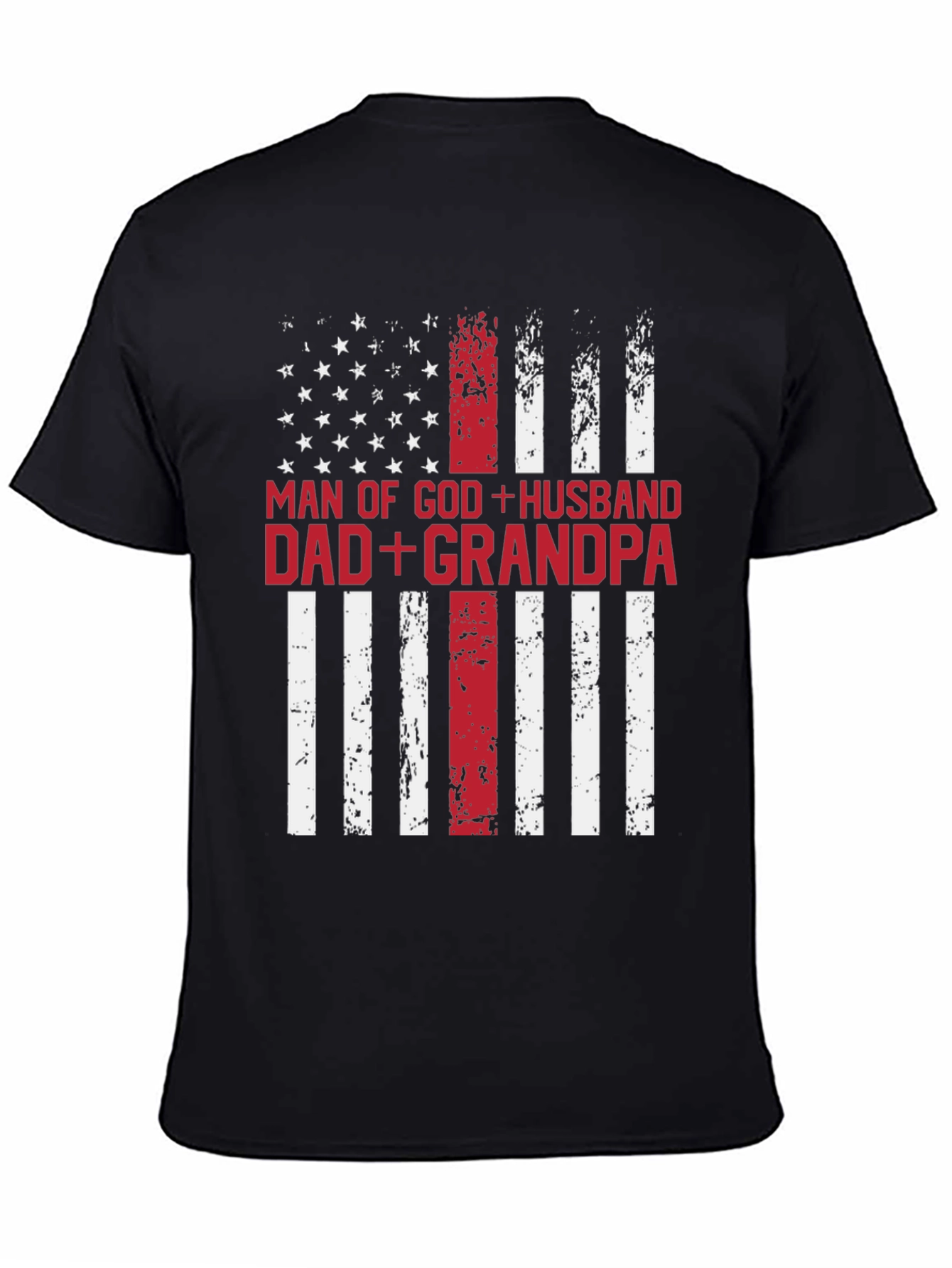 Man of God Husband Dad Grandpa Patriotic T-Shirt