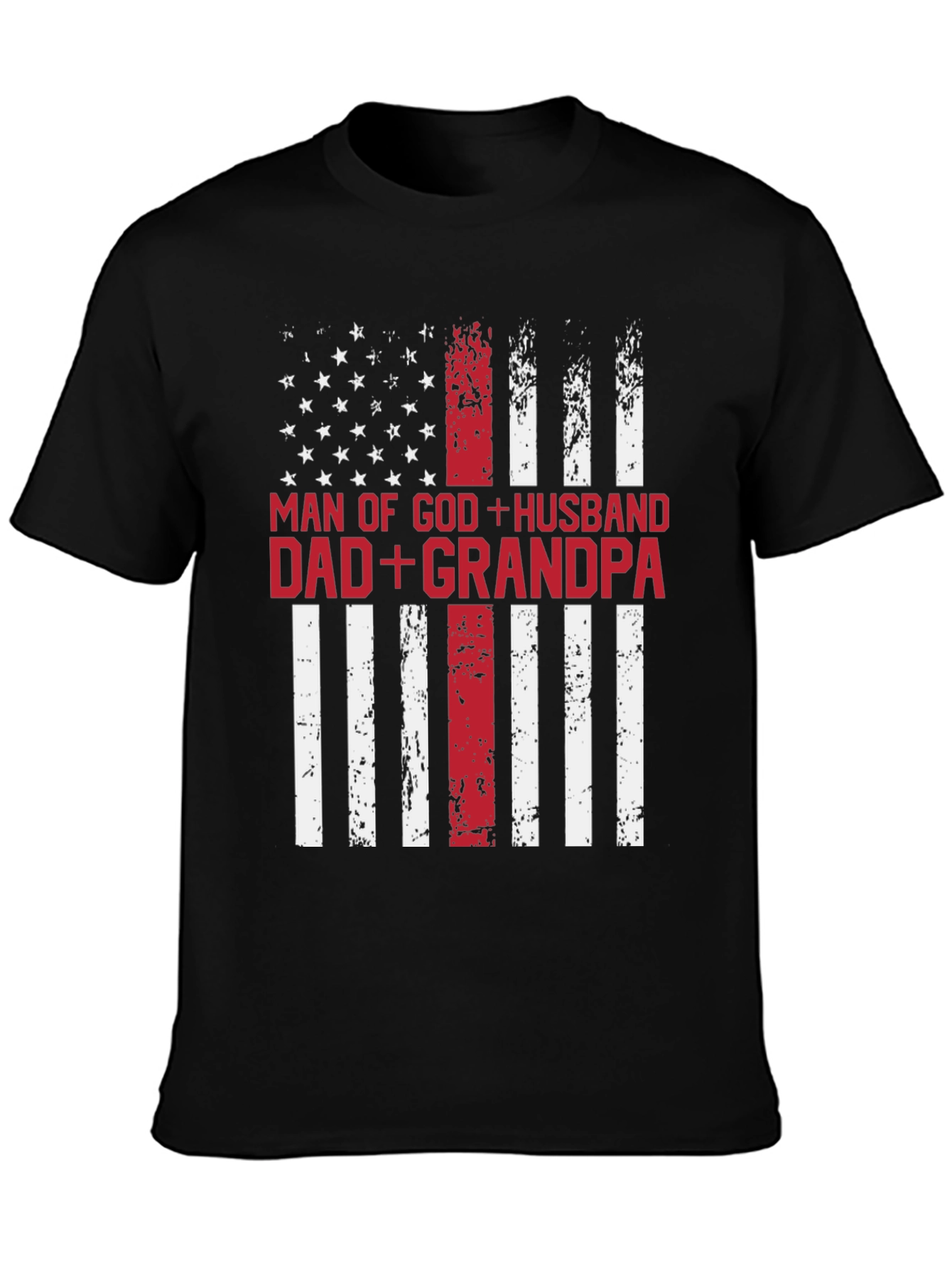 Man of God Husband Dad Grandpa Patriotic T-Shirt