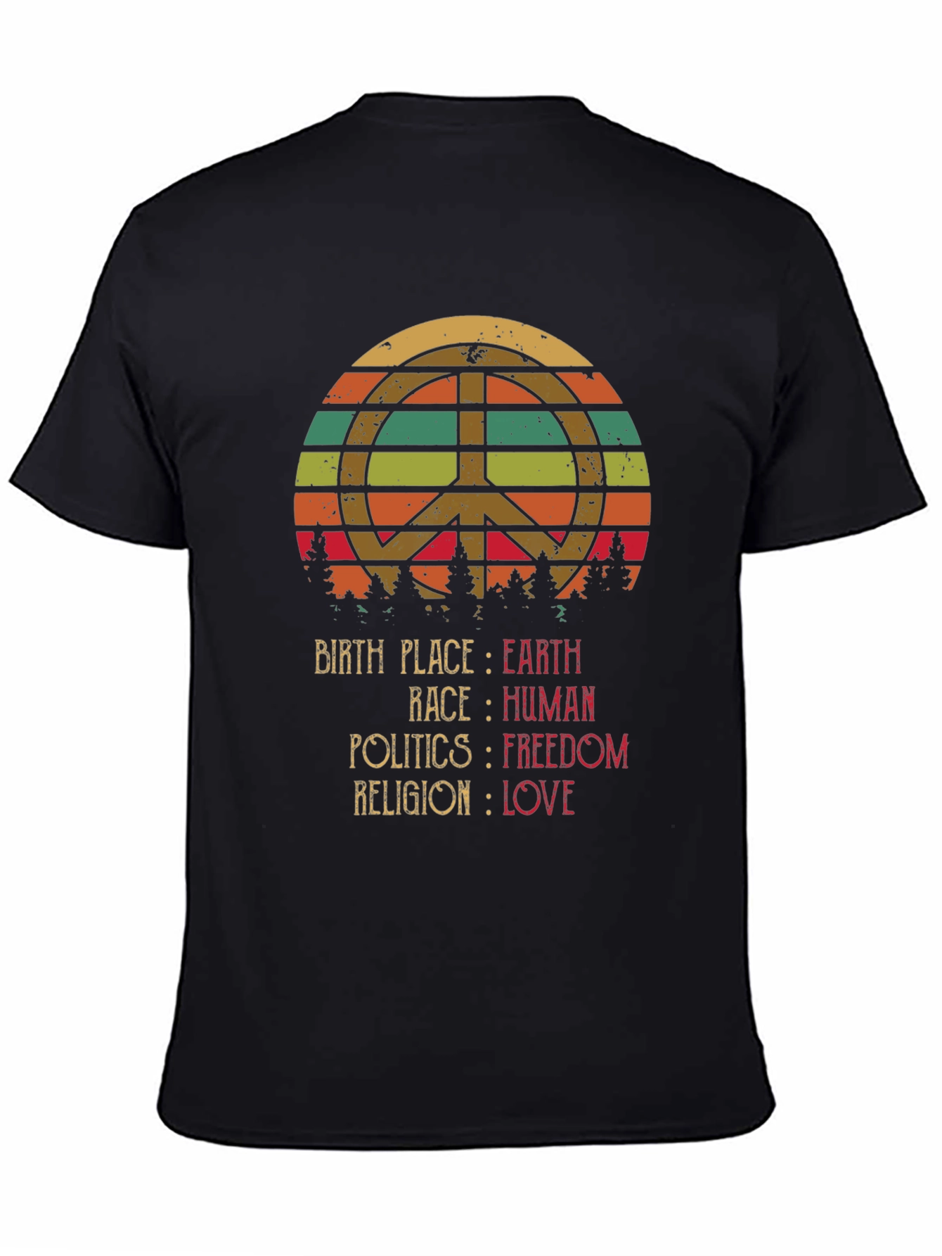 Peace Love Earth Human Freedom T-Shirt