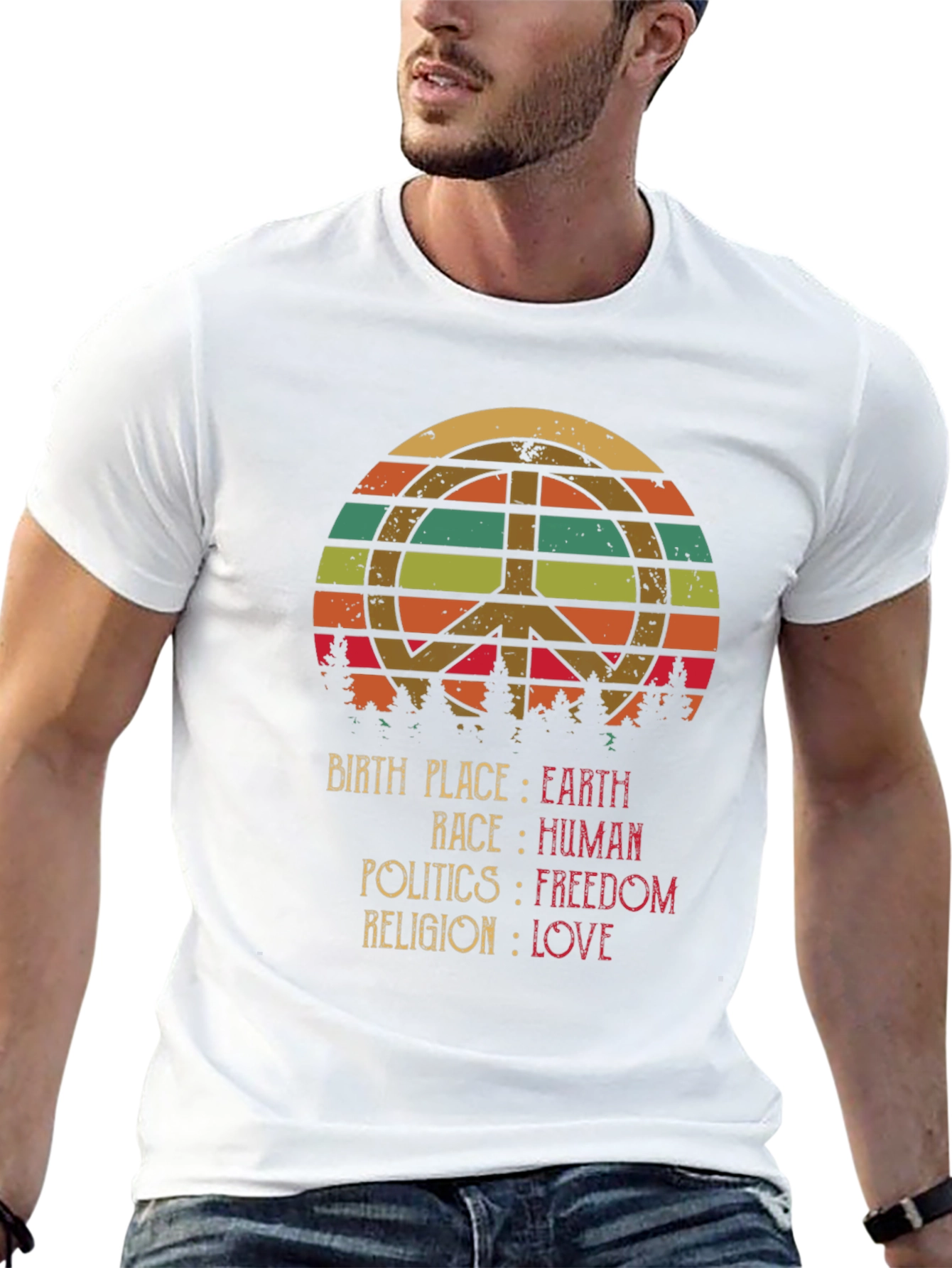 Peace Love Earth Human Freedom T-Shirt