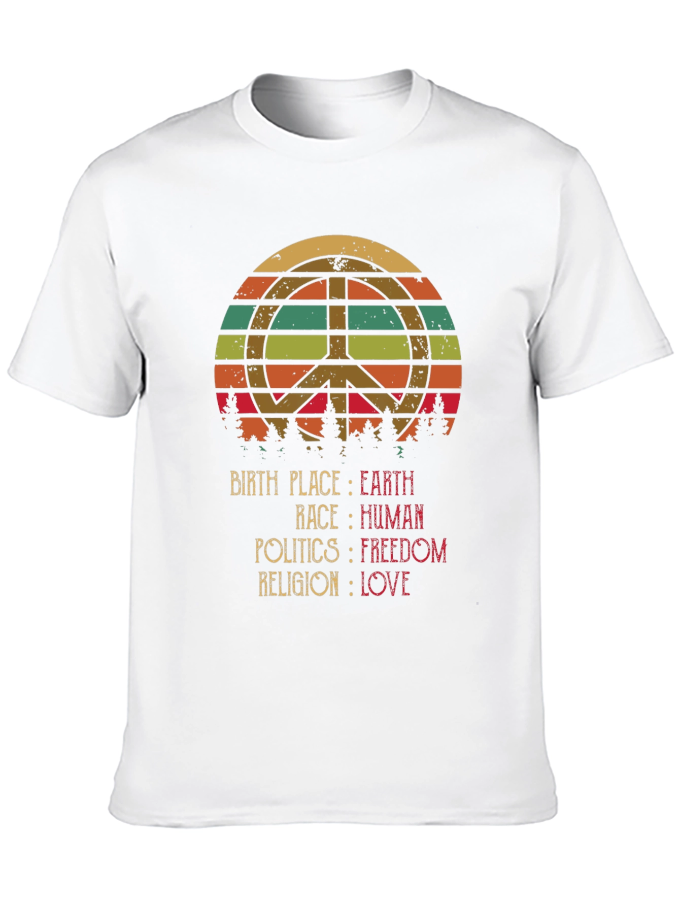Peace Love Earth Human Freedom T-Shirt