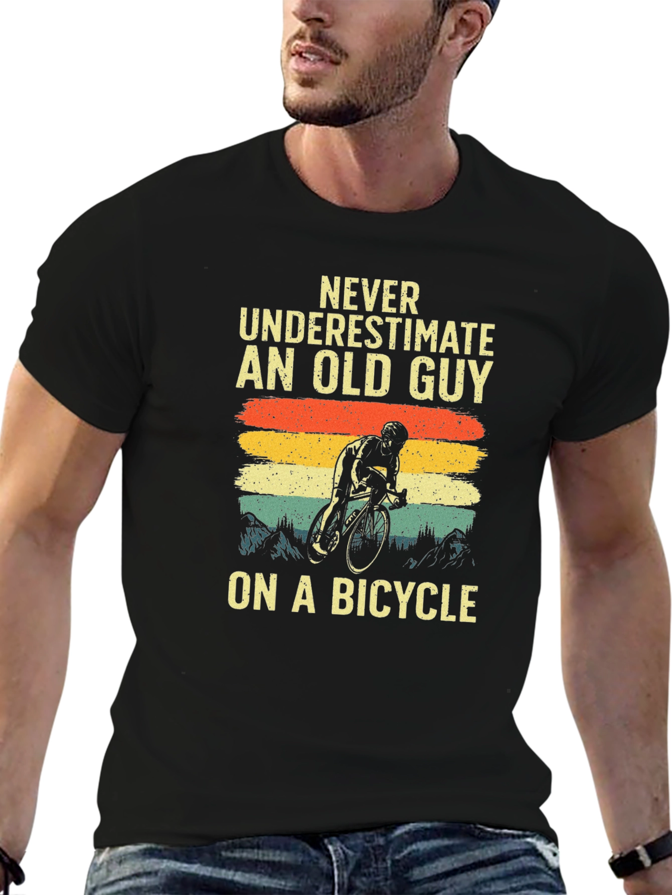 Old Guy on a Bicycle T-Shirt - Cycling Humor Tee