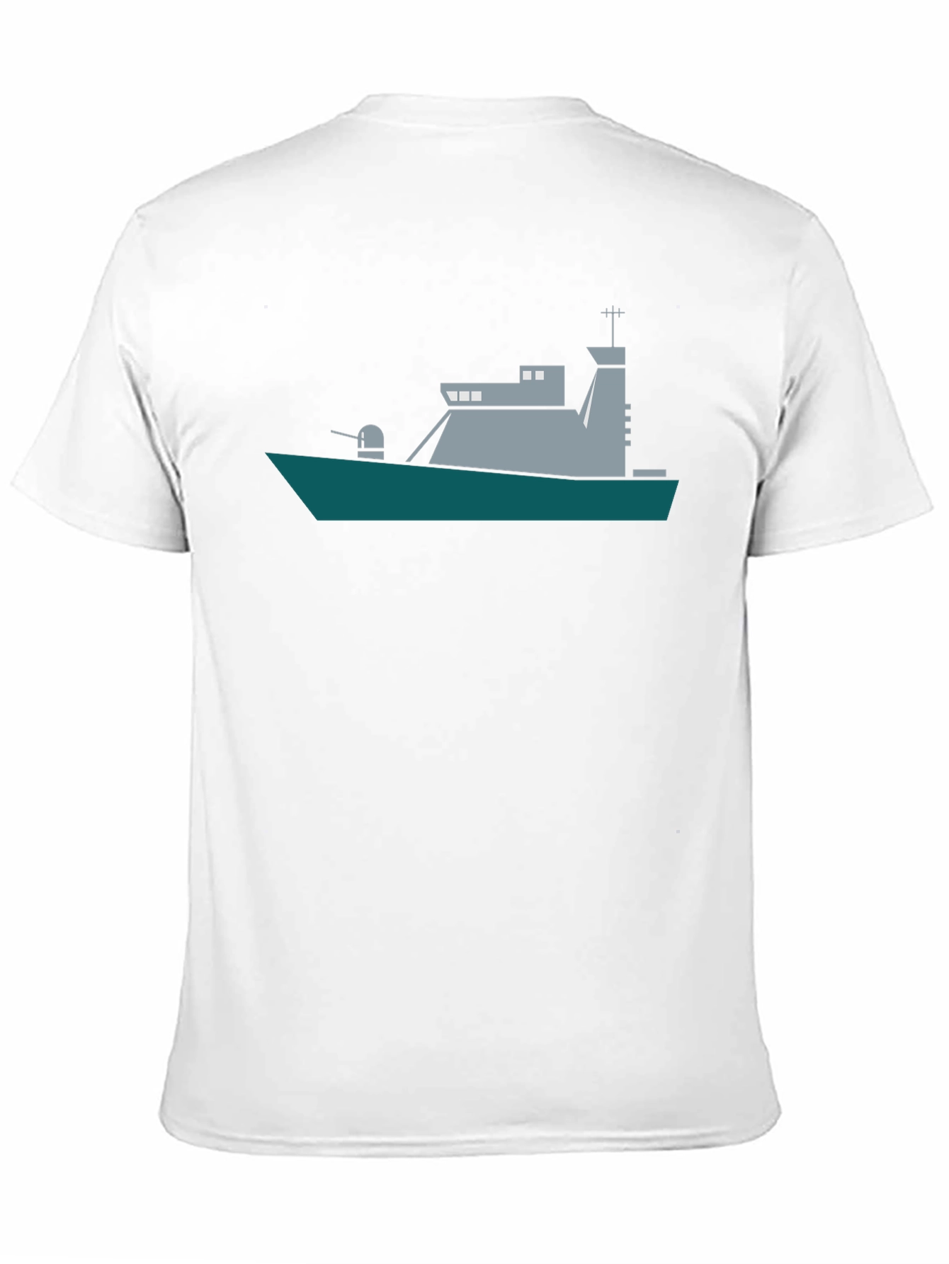 Naval Ship Graphic Tee - Black Crew Neck