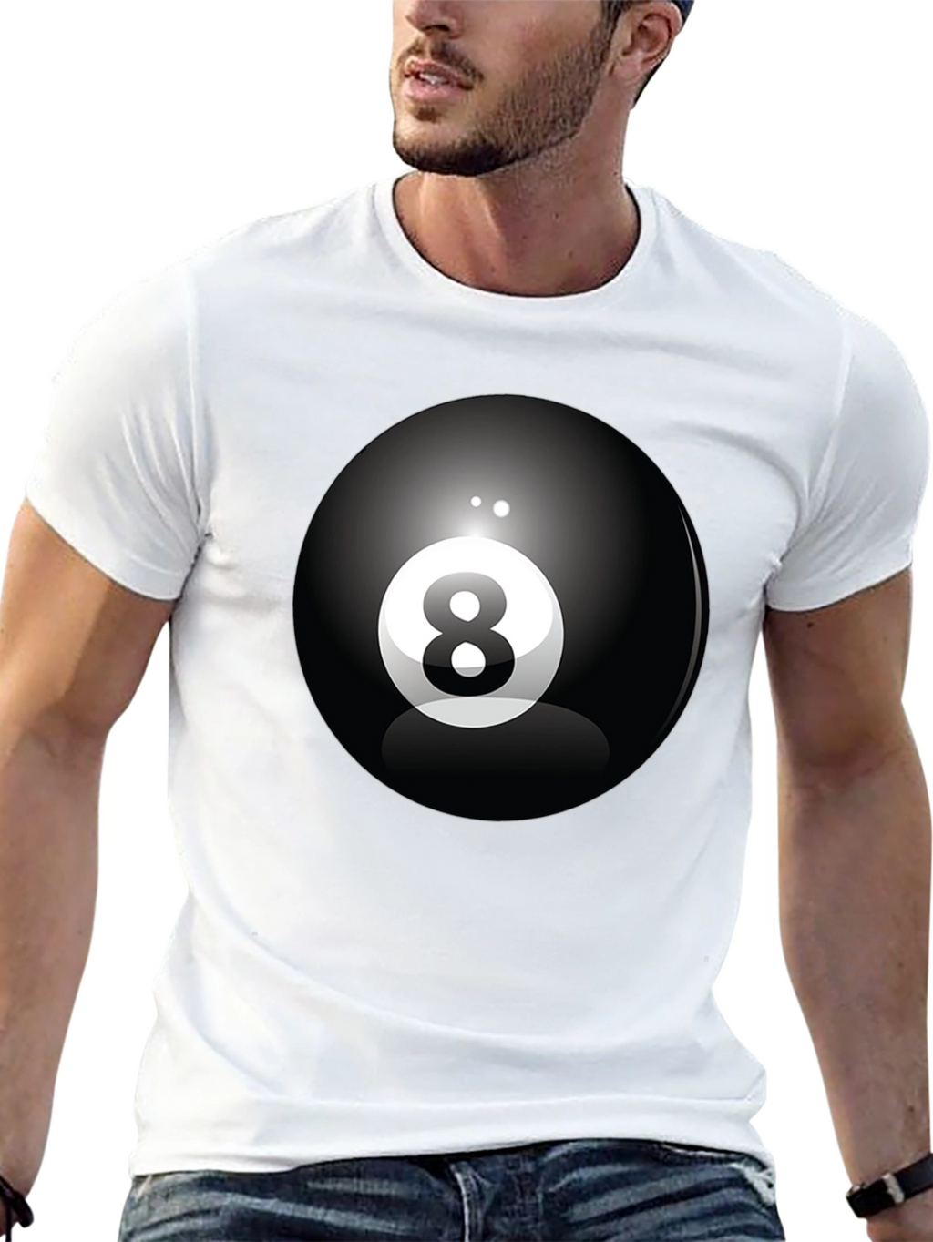 8 Ball Graphic Tee - Classic Cool Black T-Shirt