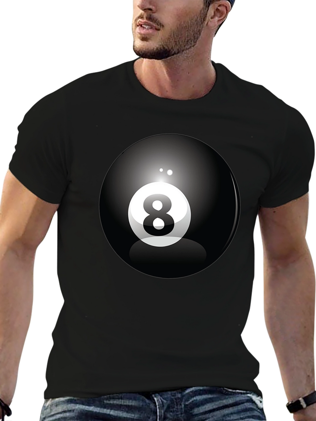 8 Ball Graphic Tee - Classic Cool Black T-Shirt
