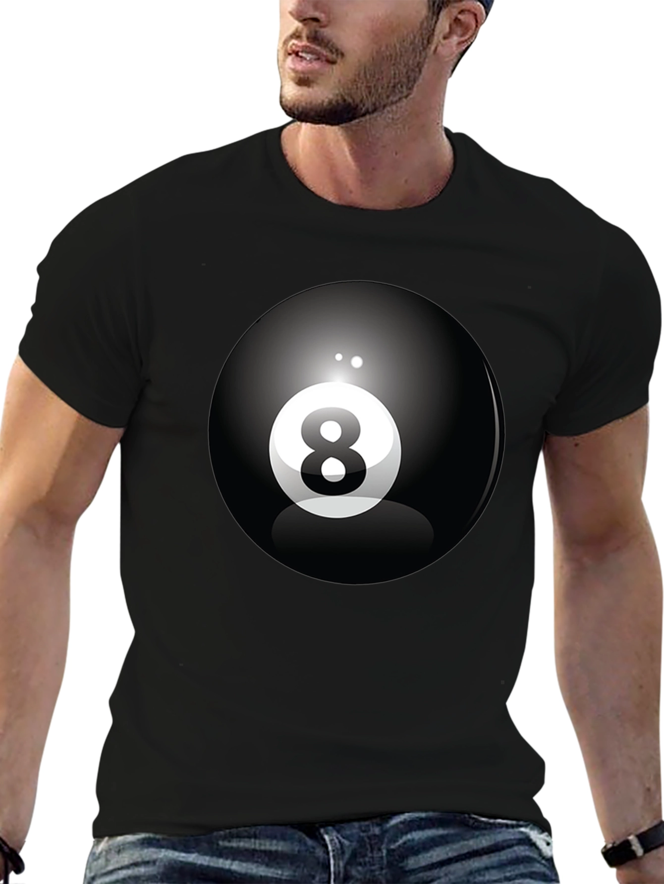 8 Ball Graphic Tee - Classic Cool Black T-Shirt