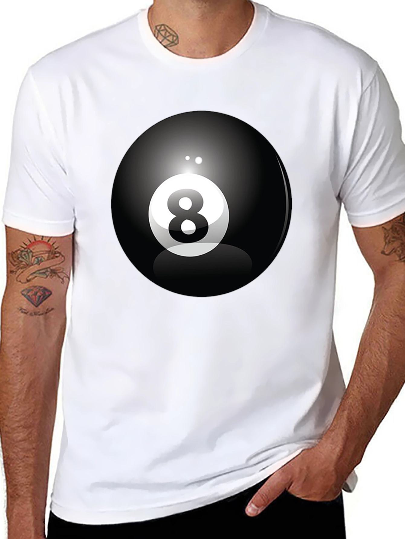 8 Ball Graphic Tee - Classic Cool Black T-Shirt