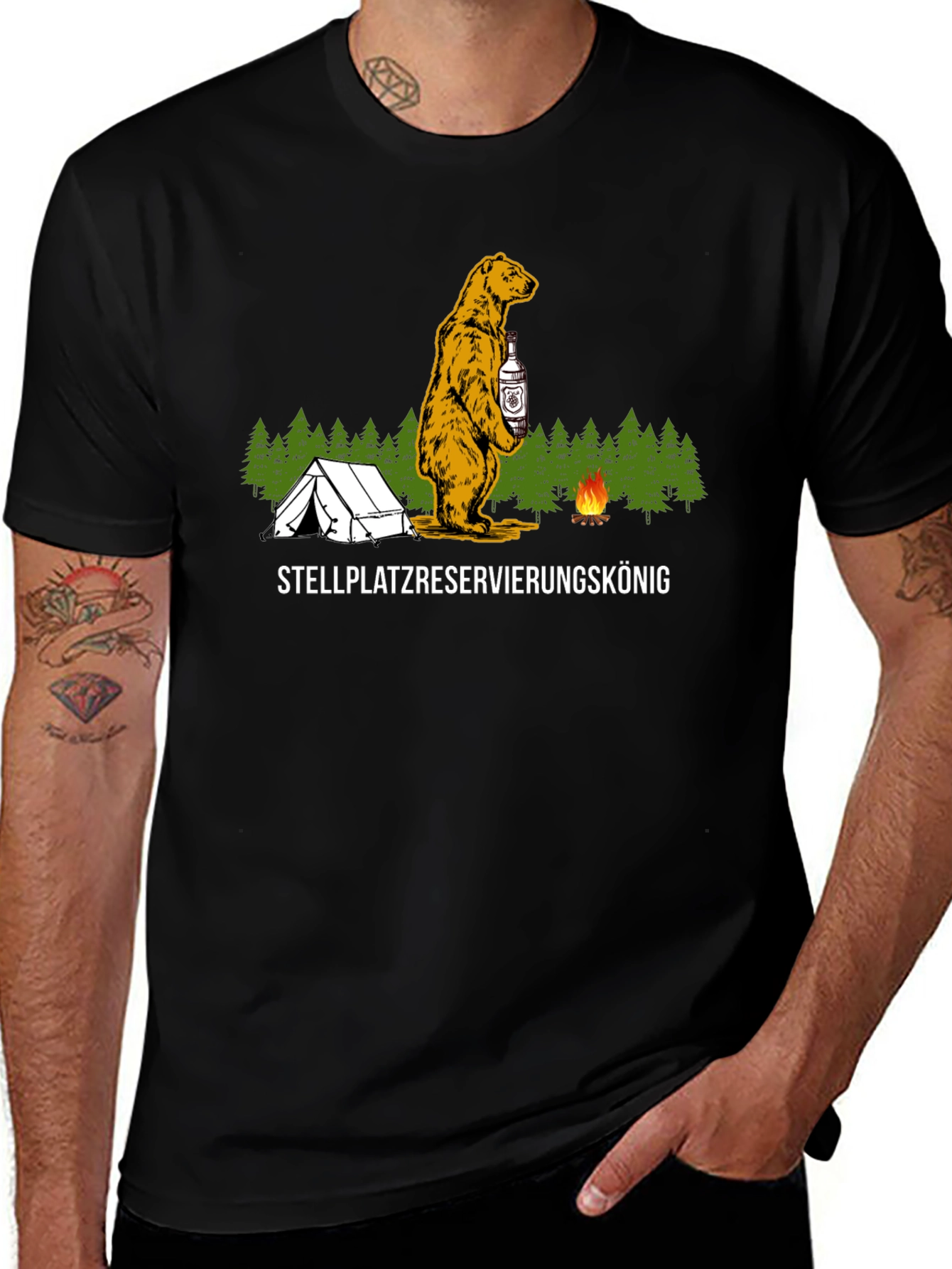 Camping Bear T-Shirt - Stellplatzreservierungskönig