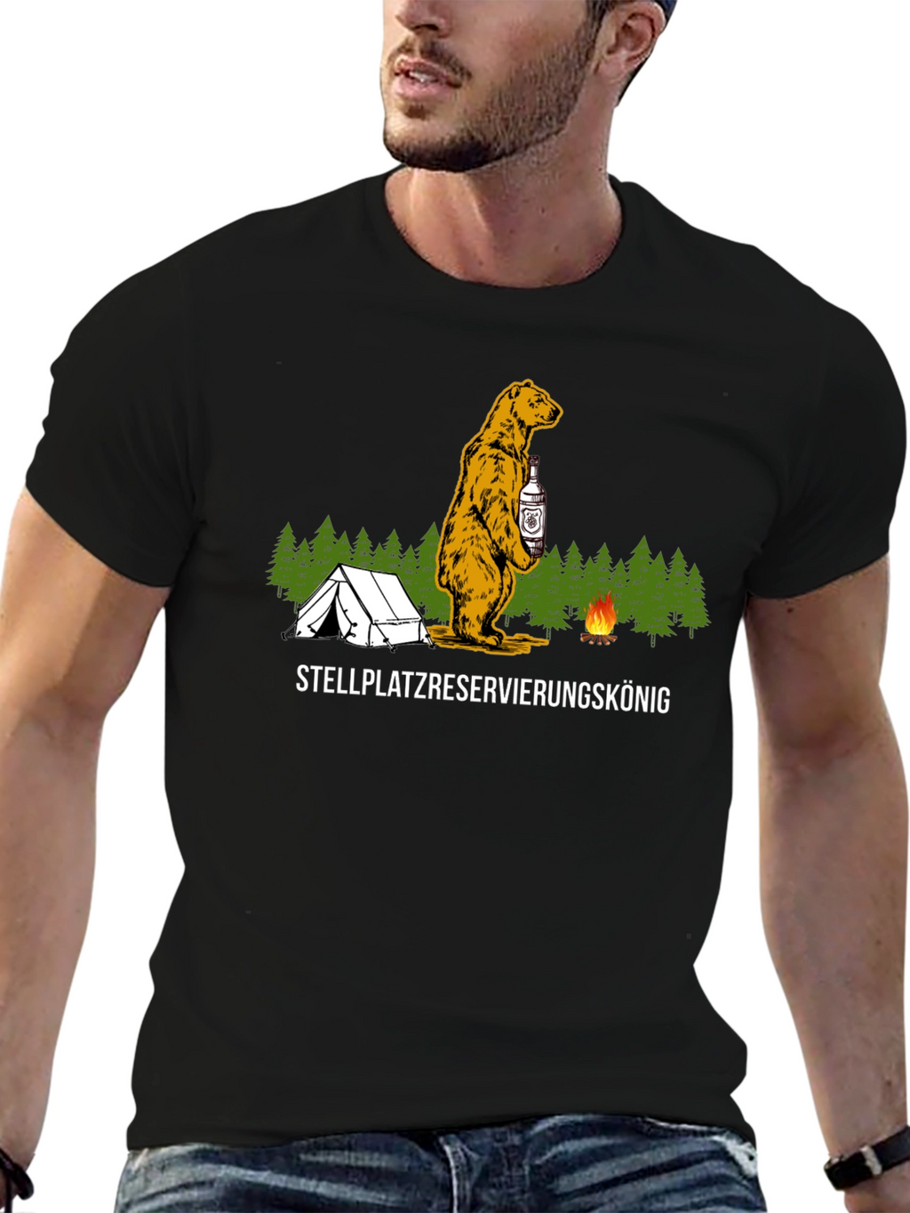 Camping Bear T-Shirt - Stellplatzreservierungskönig