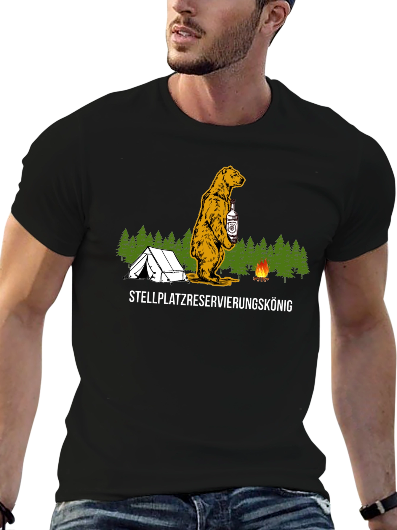 Camping Bear T-Shirt - Stellplatzreservierungskönig