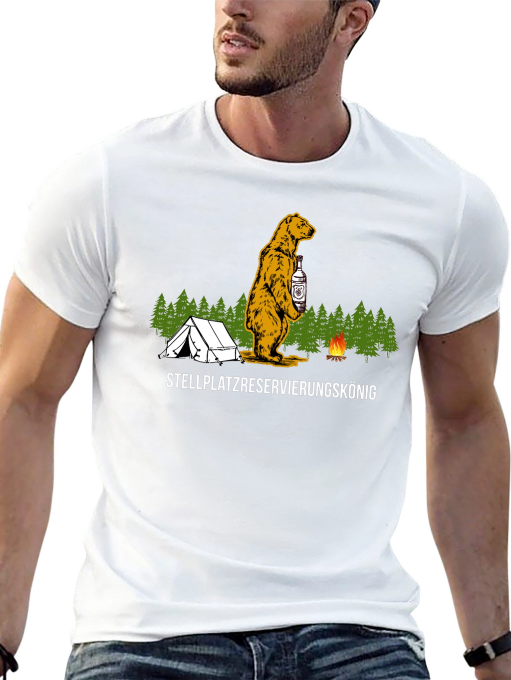 Camping Bear T-Shirt - Stellplatzreservierungskönig