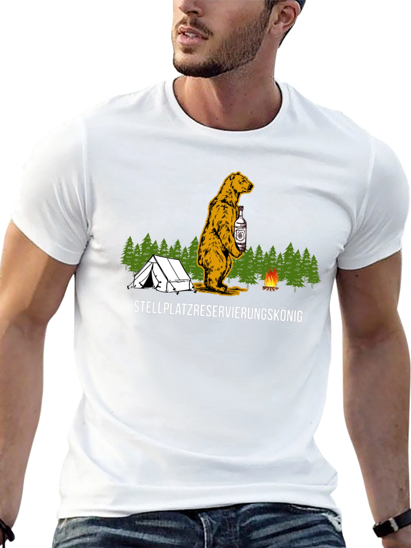 Camping Bear T-Shirt - Stellplatzreservierungskönig