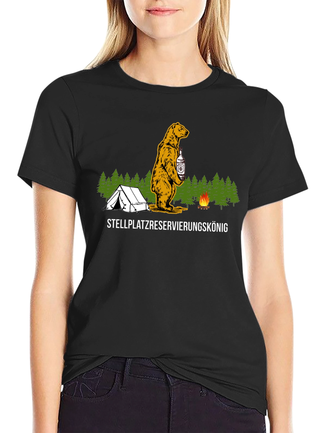 Camping Bear T-Shirt - Stellplatzreservierungskönig