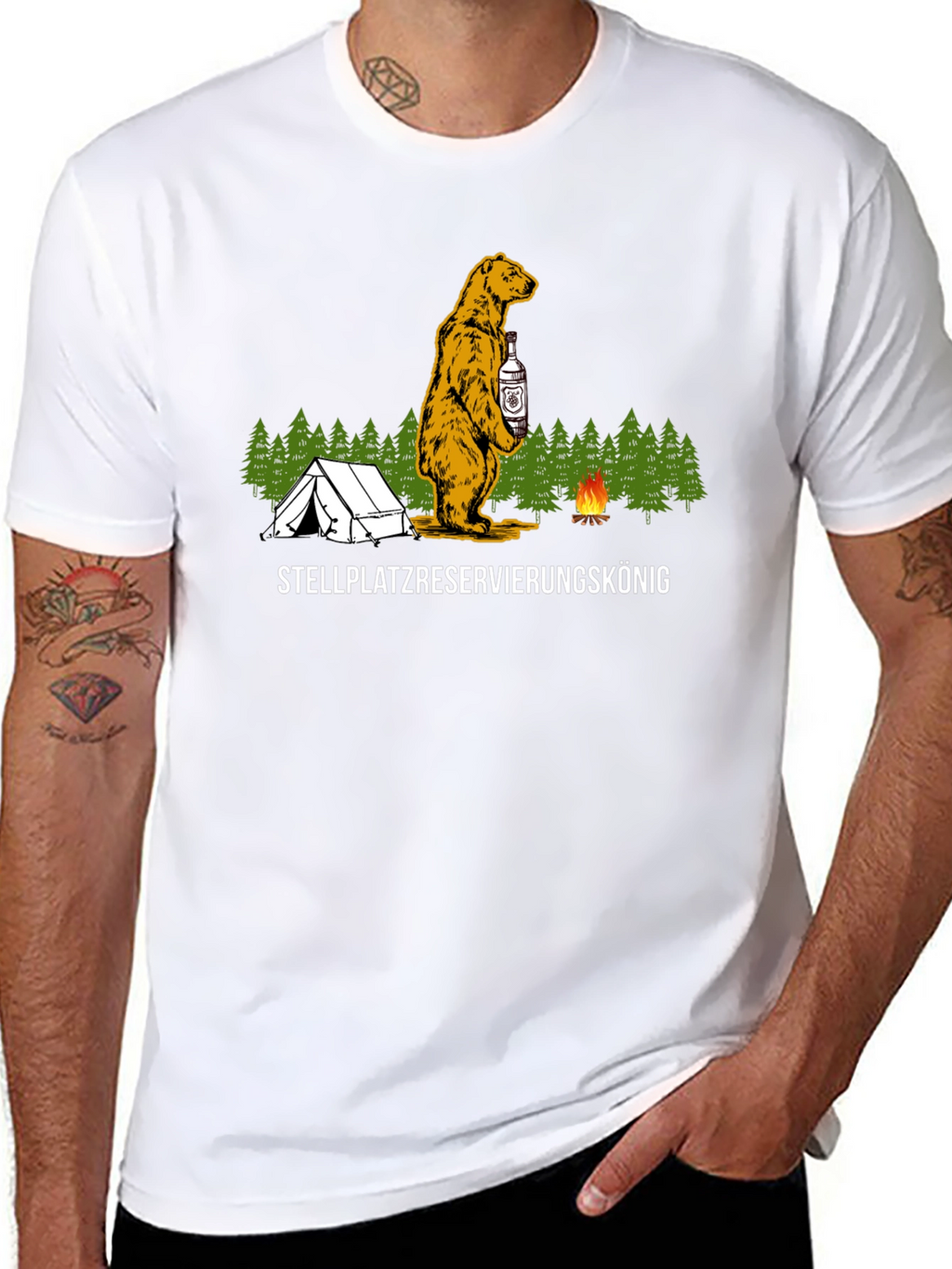 Camping Bear T-Shirt - Stellplatzreservierungskönig