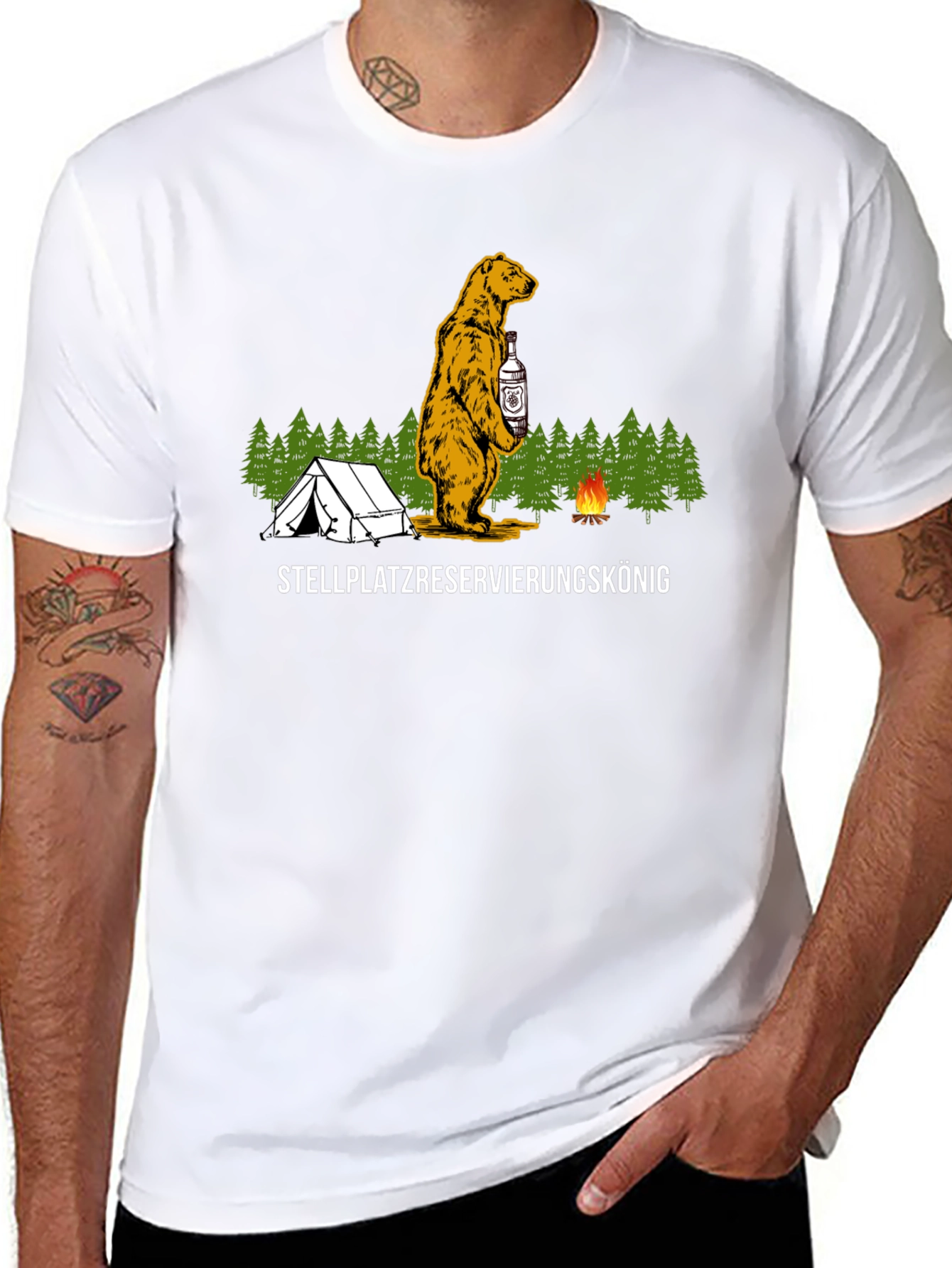 Camping Bear T-Shirt - Stellplatzreservierungskönig