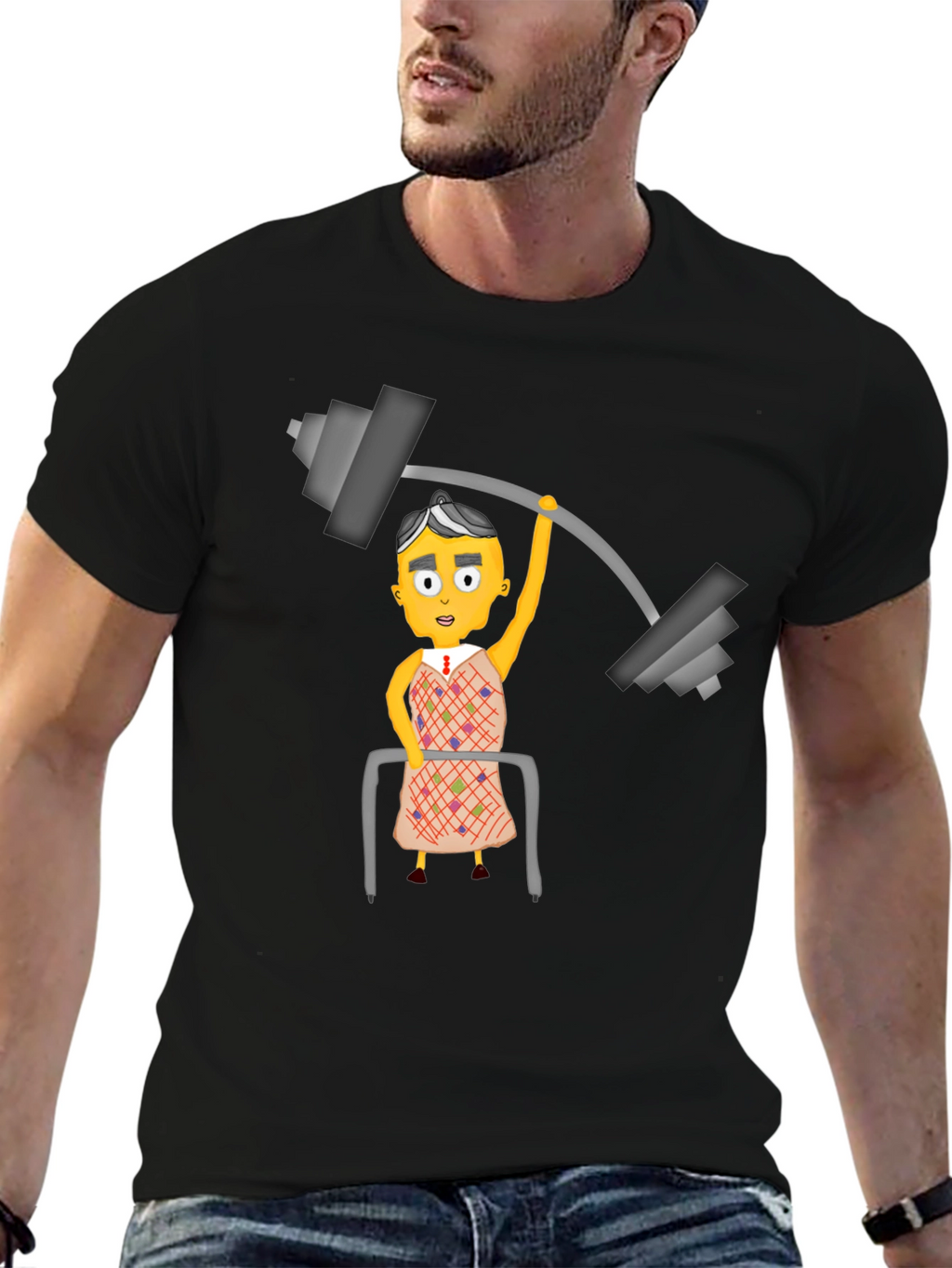 Funny Lifting Grandma Black T-Shirt