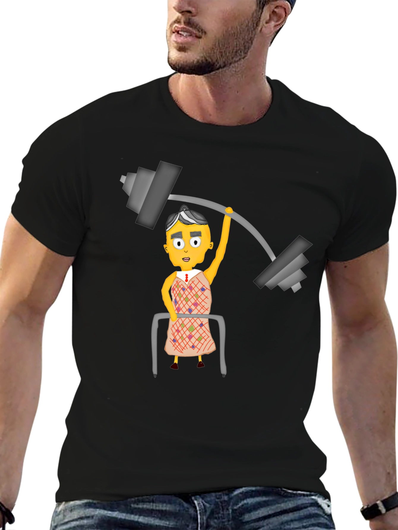Funny Lifting Grandma Black T-Shirt