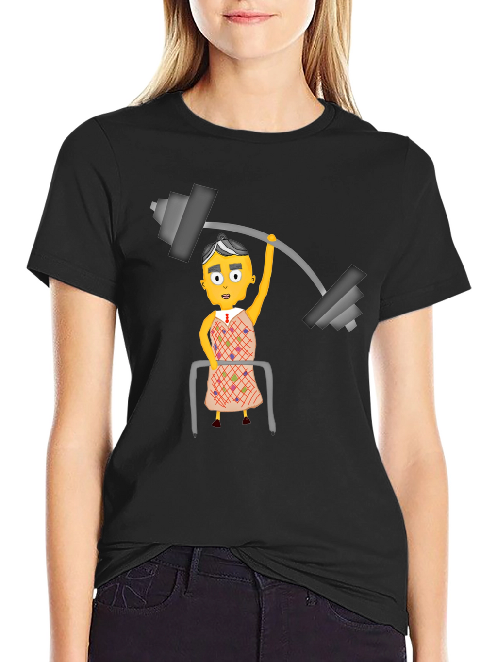 Funny Lifting Grandma Black T-Shirt