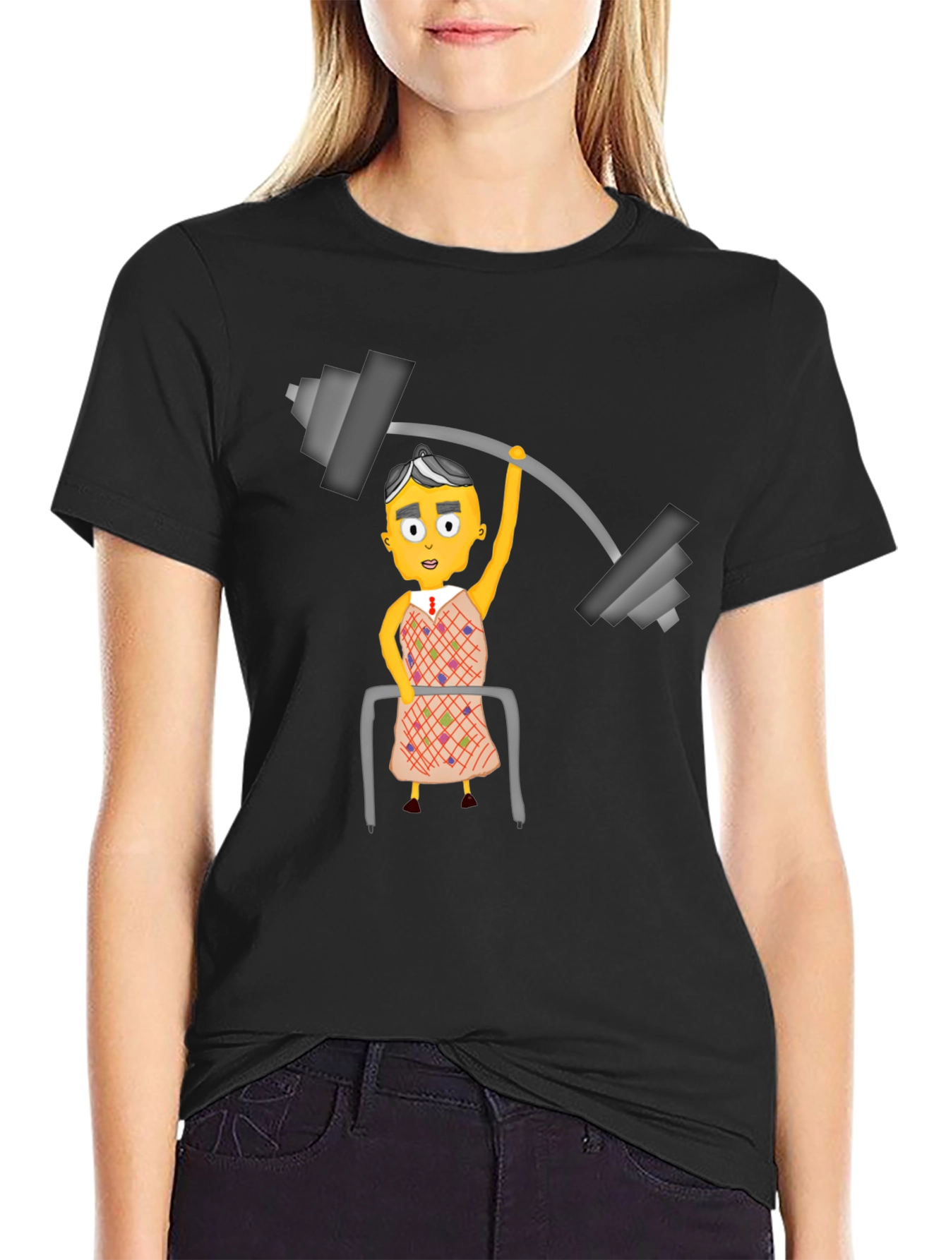 Funny Lifting Grandma Black T-Shirt
