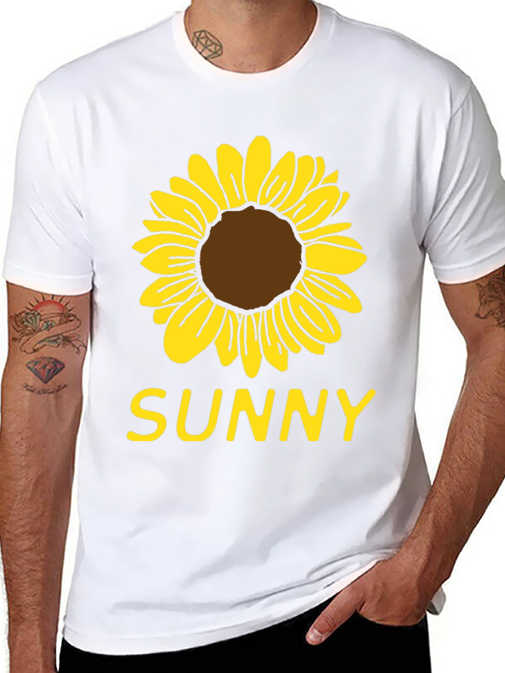 Sunny Sunflower Graphic T-Shirt - Black Cotton Tee
