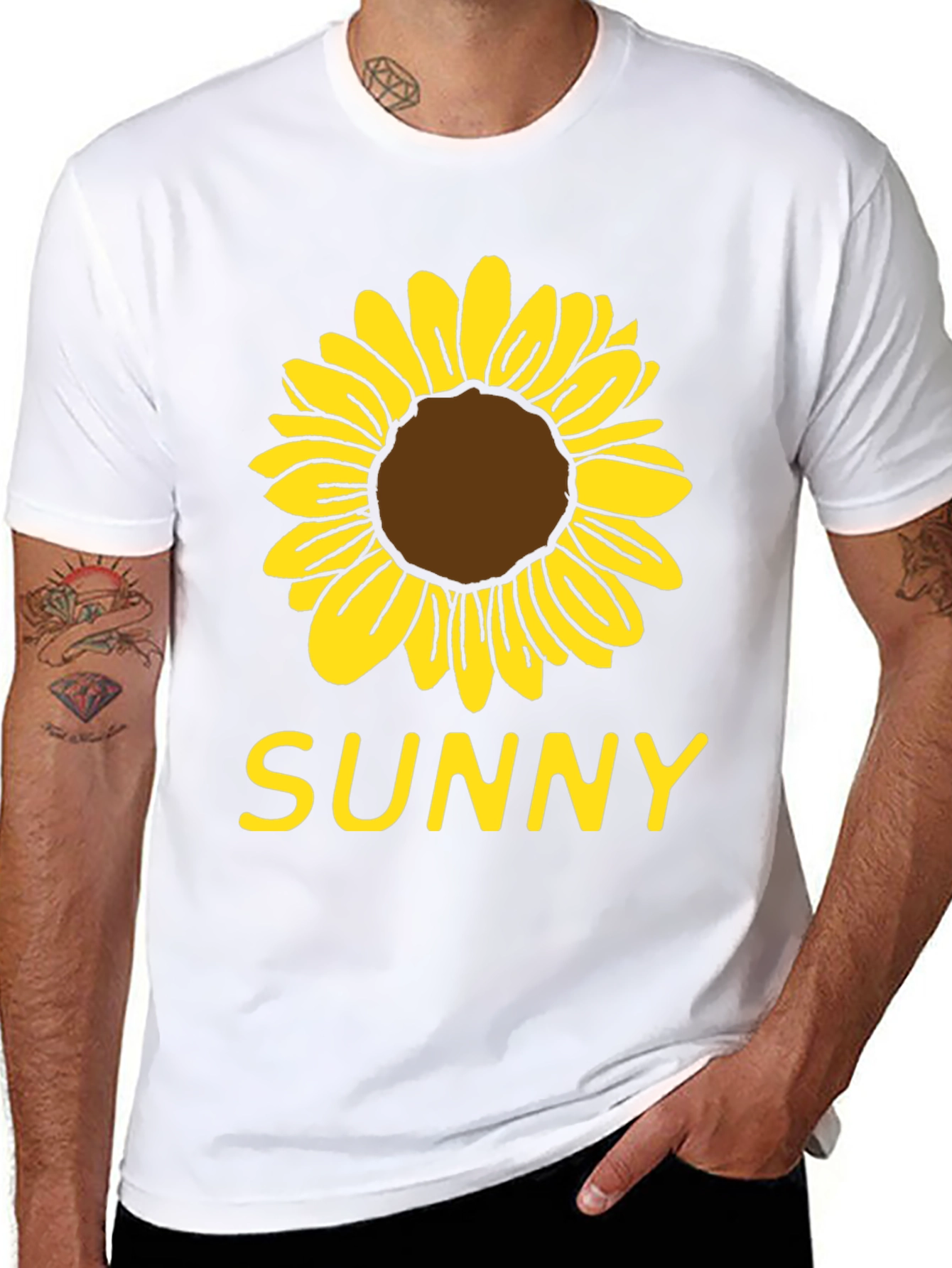 Sunny Sunflower Graphic T-Shirt - Black Cotton Tee