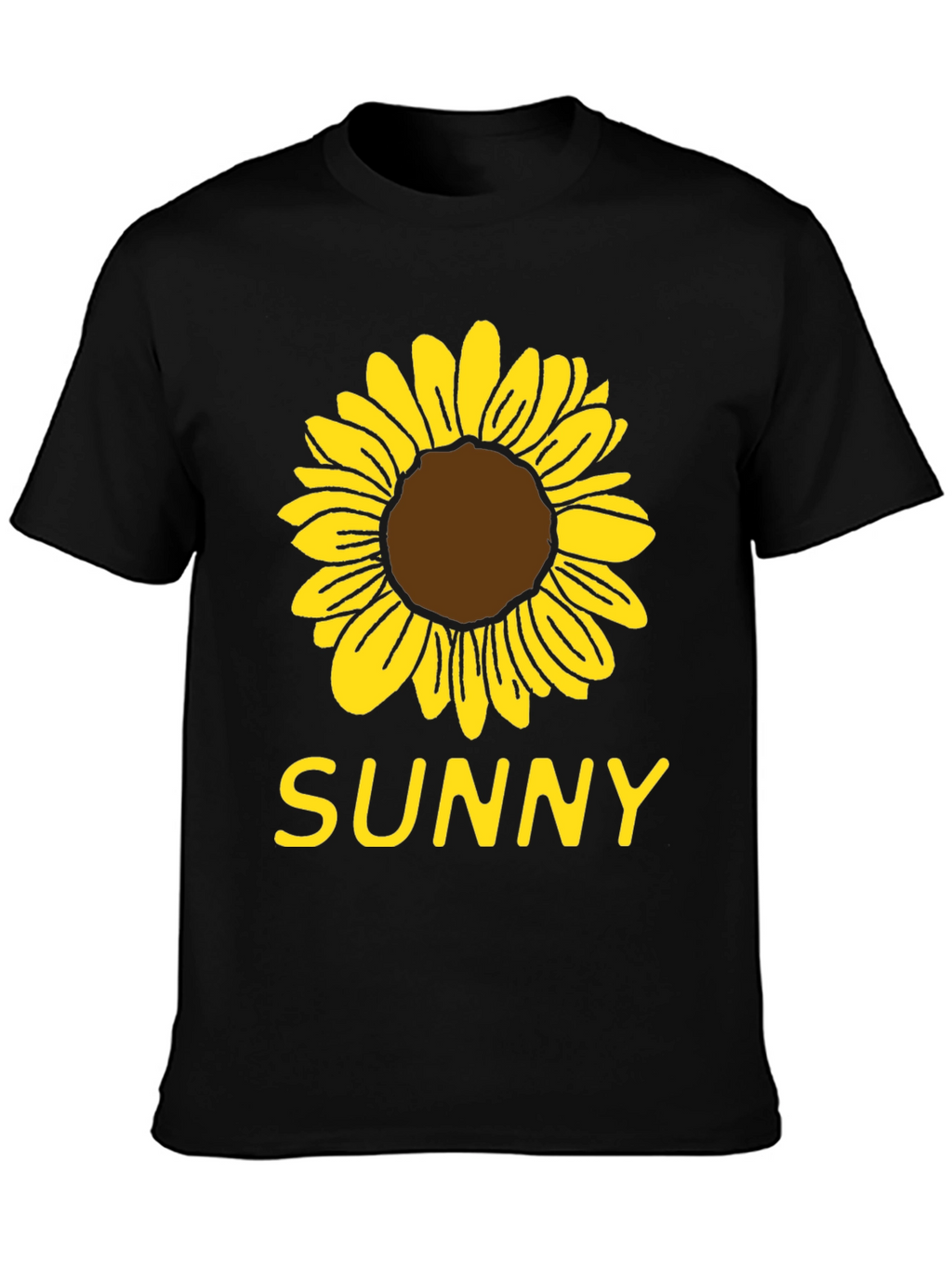 Sunny Sunflower Graphic T-Shirt - Black Cotton Tee