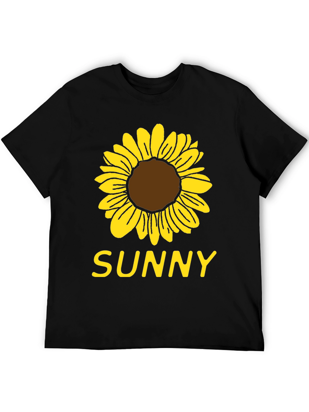 Sunny Sunflower Graphic T-Shirt - Black Cotton Tee