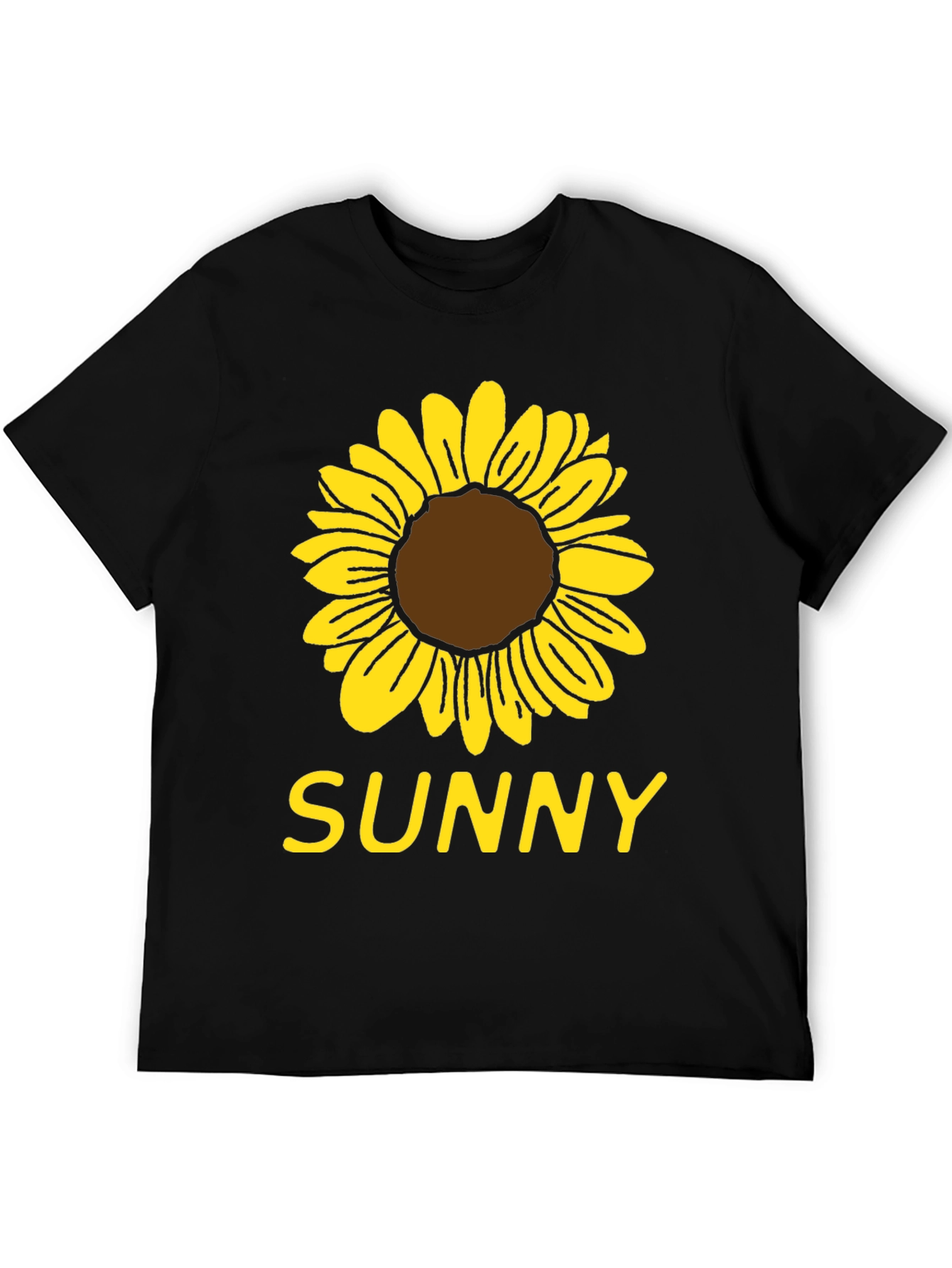 Sunny Sunflower Graphic T-Shirt - Black Cotton Tee