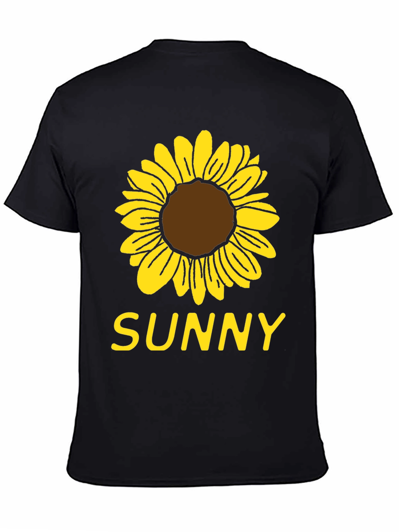 Sunny Sunflower Graphic T-Shirt - Black Cotton Tee