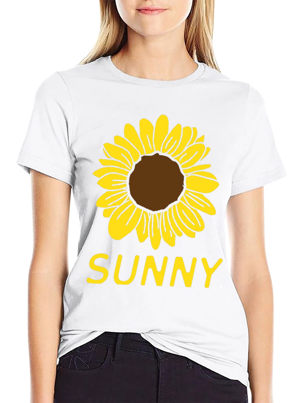 Sunny Sunflower Graphic T-Shirt - Black Cotton Tee