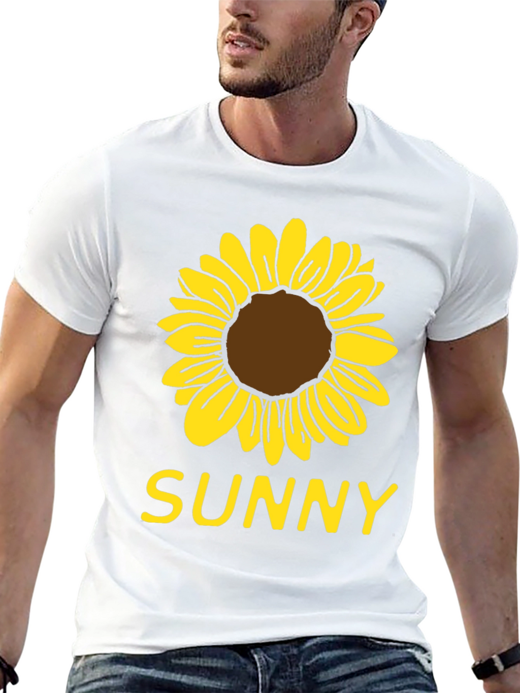 Sunny Sunflower Graphic T-Shirt - Black Cotton Tee