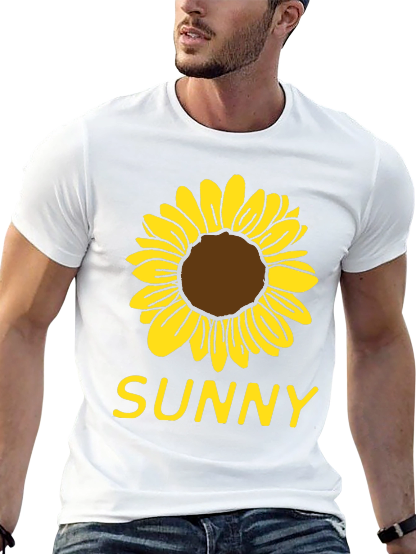 Sunny Sunflower Graphic T-Shirt - Black Cotton Tee